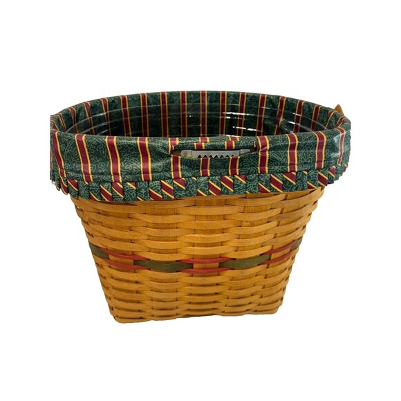 1998 Longaberger Holiday Hostess Winter Wishes Basket w/Liner, Protector & Lid - Picture 3 of 4